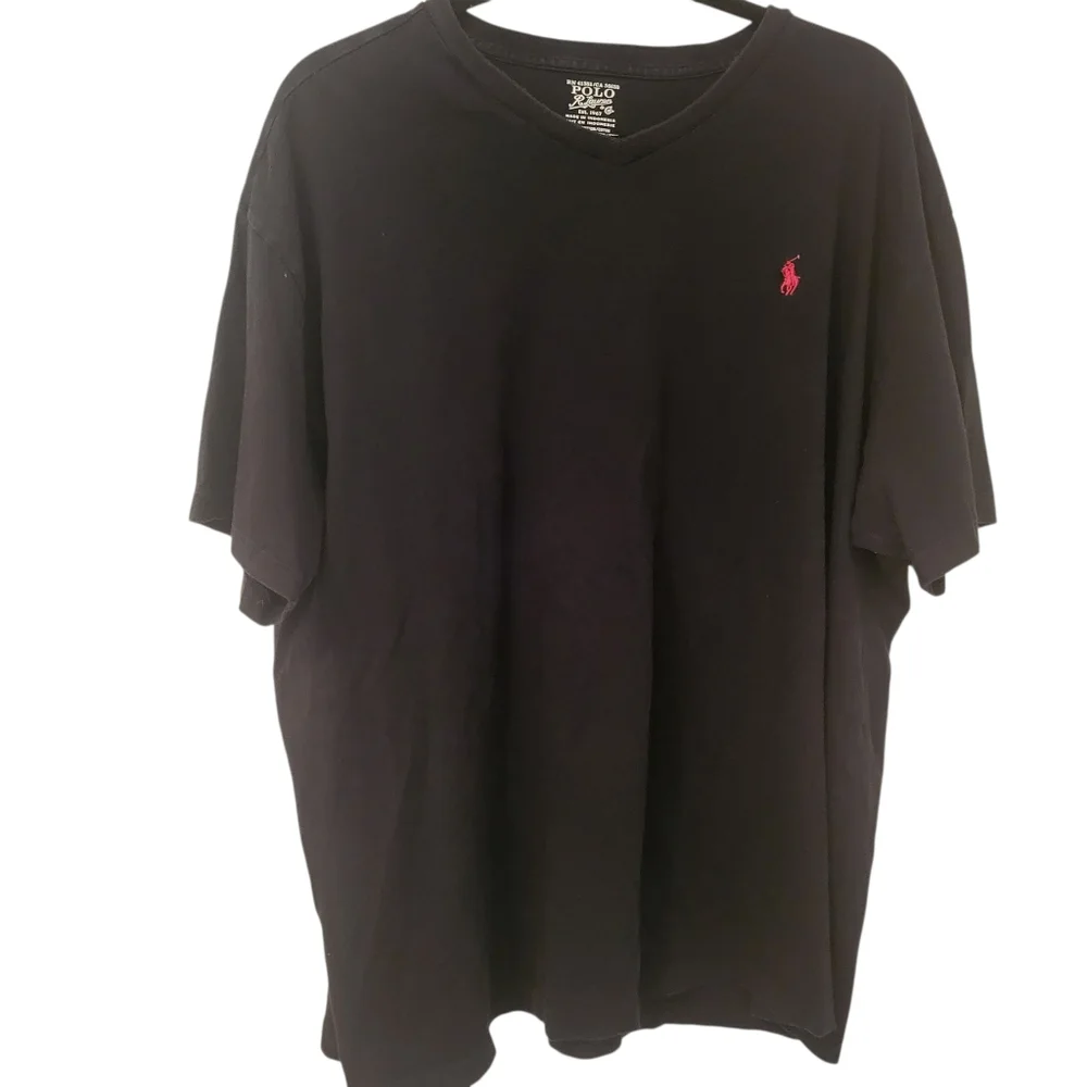Polo Ralph Lauren V Neck Tee Black Sz XL